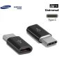 Samsung Galaxy Galaxy A9 (2018) Converter Micro-USB Naar USB-C - Origineel - Zwart