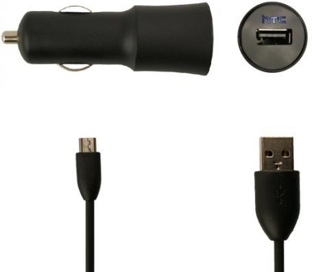 Autolader HTC Desire 12 Plus Micro-USB 1 Ampere - Origineel - Zwart