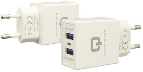 ᐅ • Snellader Powerstar 2 in 1 Micro-USB 2.4 Ampere - Wit | Eenvoudig GSMOplader.nl