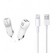 Autolader Powerstar + Apple lightning kabel - 2 Ampere - 0.5 Meter