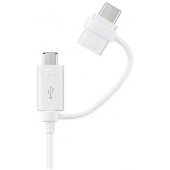 Datakabel Samsung Galaxy J7 2016 Micro-USB en USB-C 150 CM - Origineel - Wit