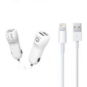 Autolader geschikt voor Apple iPhone 13 Pro + Lightning kabel - 2 Ampere - 0.5 Meter