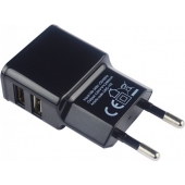 Grab 'n Go 2.4A Dual USB Wall Charger - Zwart